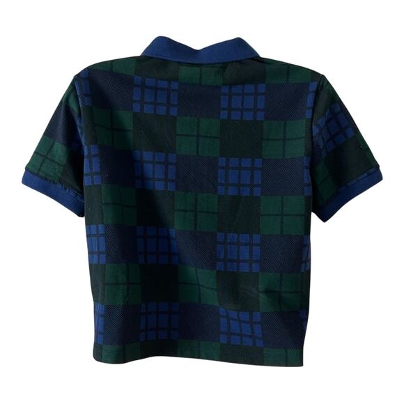Yale collared plaid cropped shirt polo top preppy style Size Small Forever 21 - Picture 2 of 8